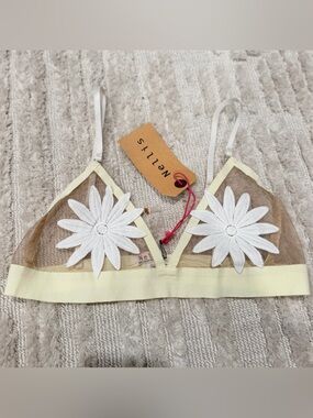 Yellow Daisy Appliqué Bralette